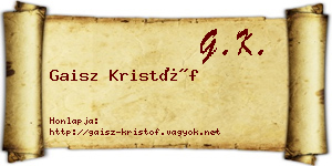 Gaisz Kristóf névjegykártya