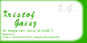 kristof gaisz business card